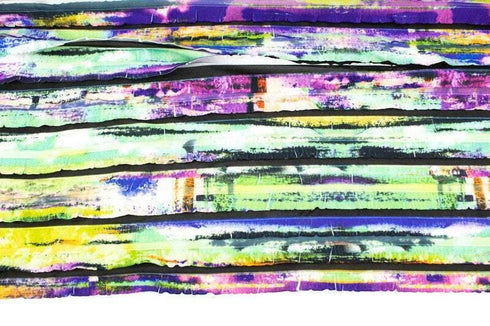 Purple Multi Ruffled Tier Knit Fabric by the yard ATK00497R